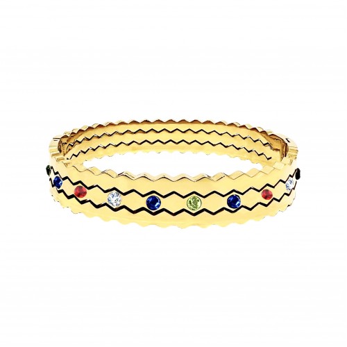 BRACCIALE RIGIDO ZIGZAG PUNTILUCE MULTICOLOR  - DH22100D334