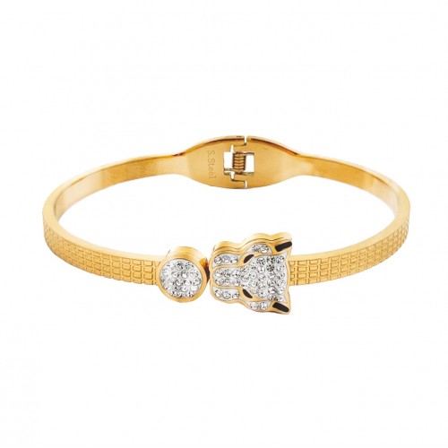 BRACCIALE RIGIDO A MOLLA CON LEONE - DH22100D350