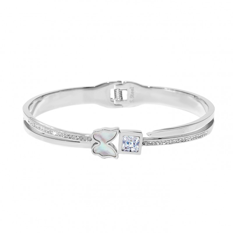 BRACCIALE RIGIDO A MOLLA CON FARFALLA - DH2296D316