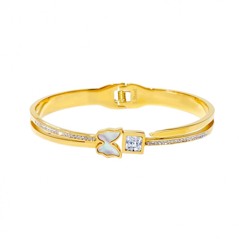 BRACCIALE RIGIDO A MOLLA CON FARFALLA - DH2296D316