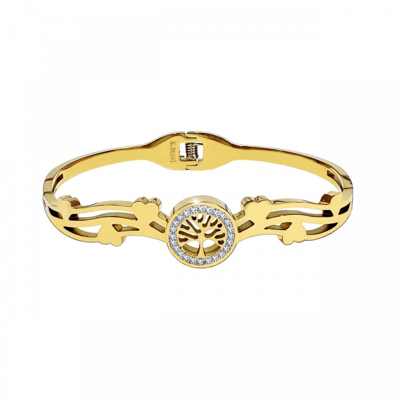 BRACCIALE RIGIDO A MOLLA CON ALBERO DELLA VITA - DH2296D321 