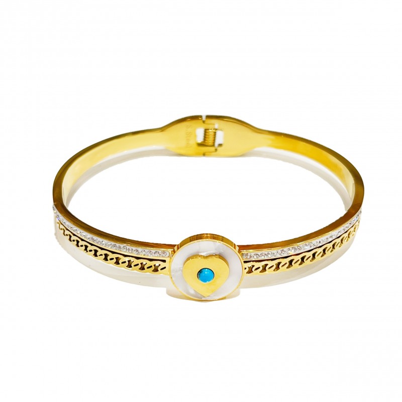 BRACCIALE RIGIDO A MOLLA CON MADREPERLA - DH2388E529