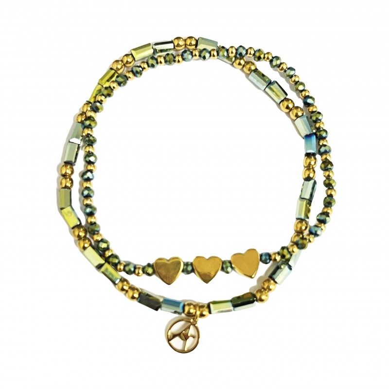 BRACCIALE ELASTICIZZATO IN CRISTALLO CON CUORE - GD23122E823