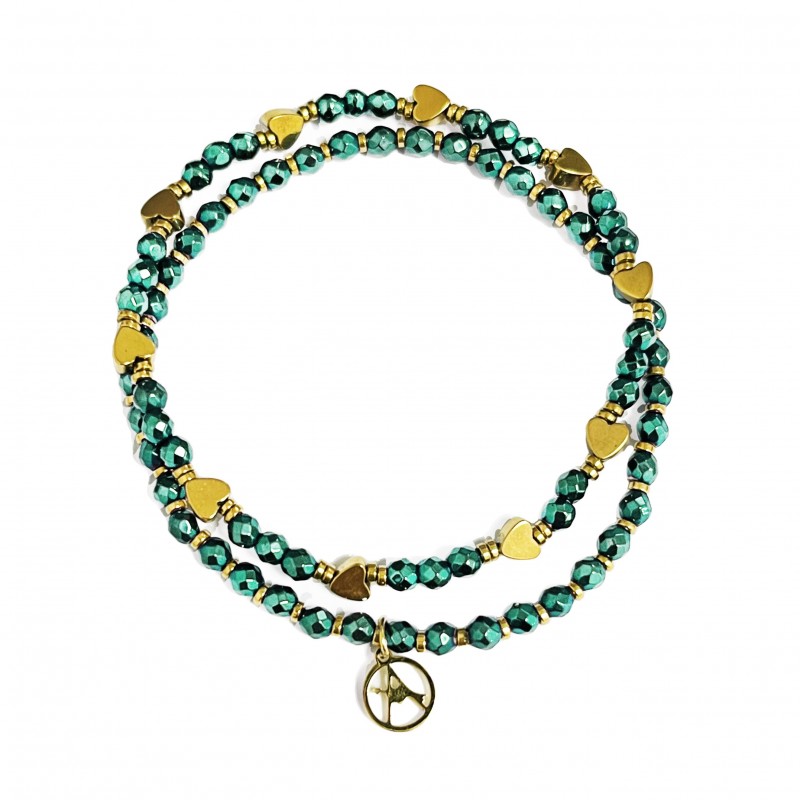 BRACCIALE DOPPIO ELASTICO IN CRISTALLO E CUORICINI - GD23179E832