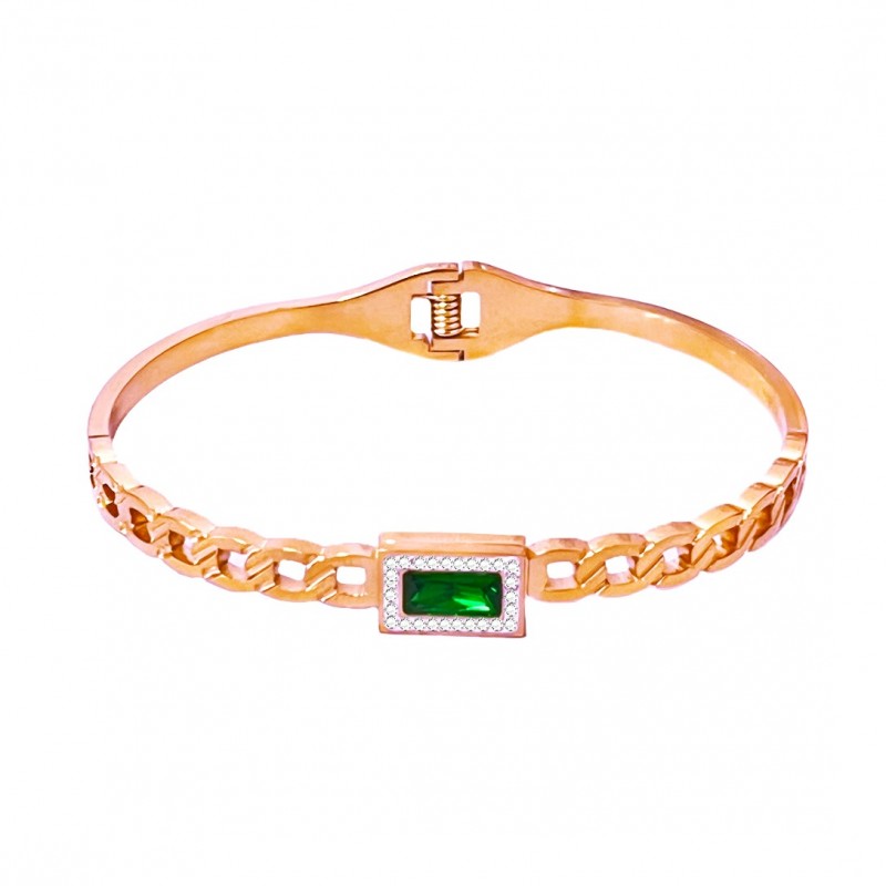 BRACCIALE RIGIDO A MOLLA CON ZIRCONIA - LR21828108C80