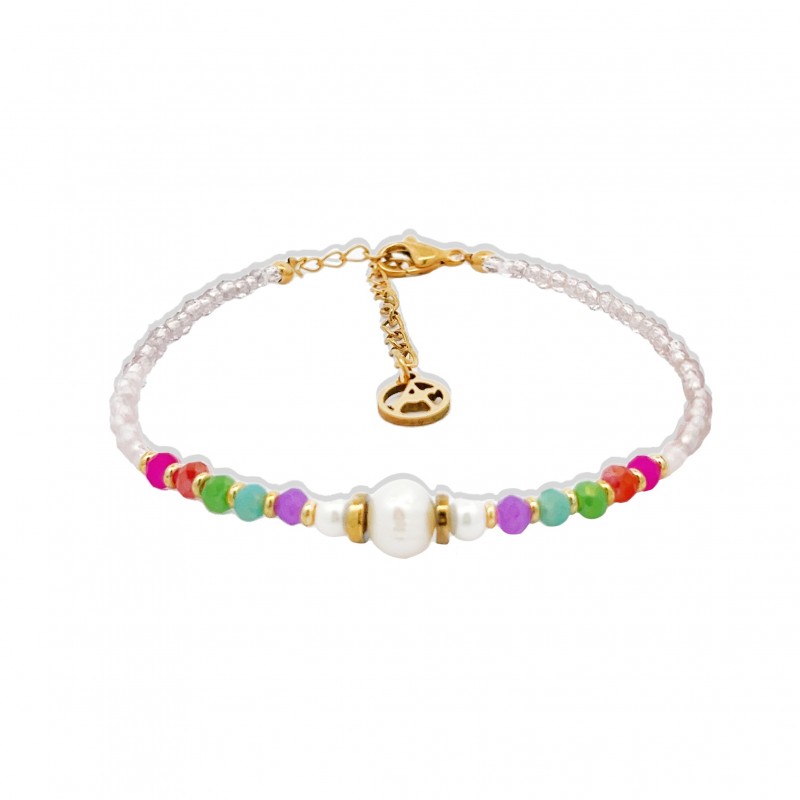 BRACCIALE CON CRISTALLO E PERLA - MNK2348E971