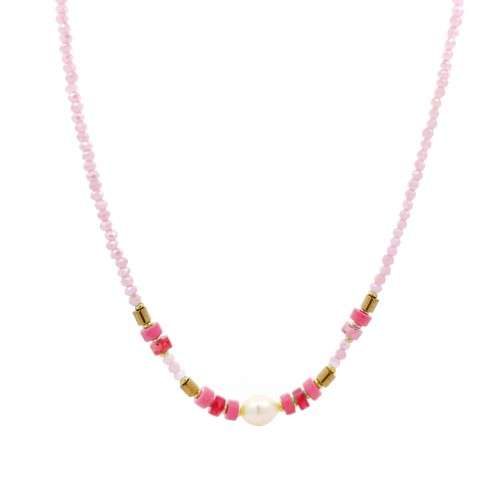 COLLANA CON CRISTALLI E PERLA - MNK2368E961