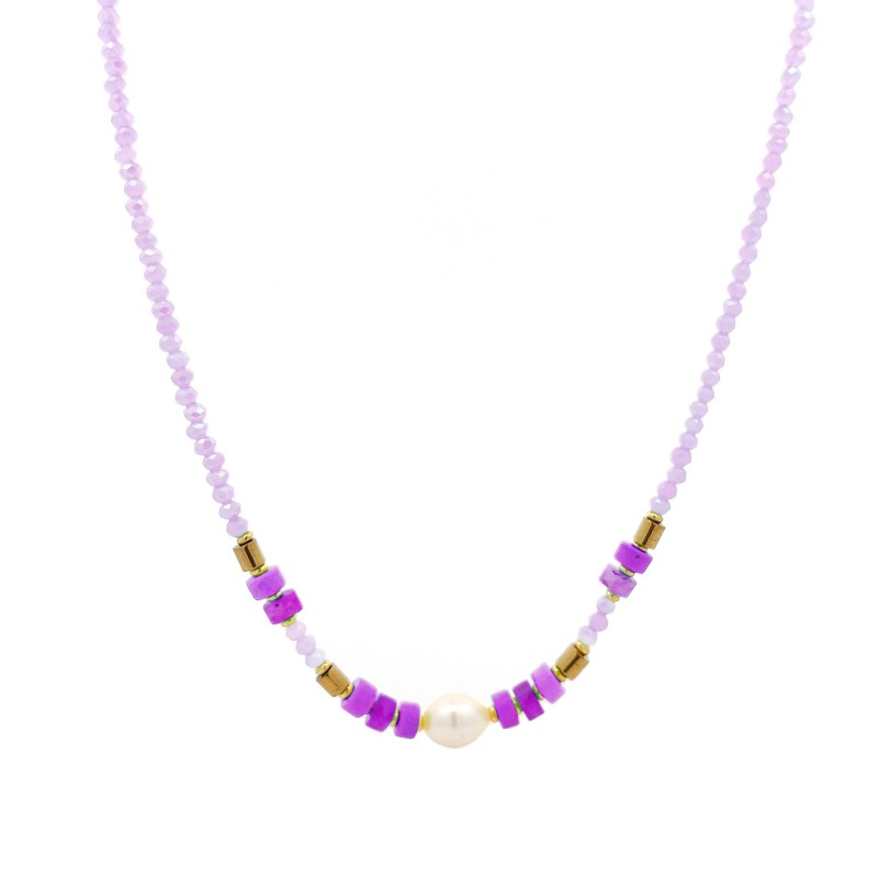 COLLANA CON CRISTALLI E PERLA - MNK2368E961