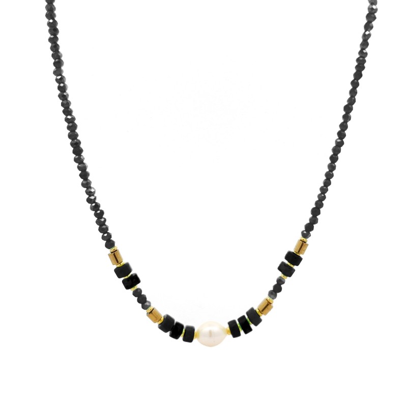 COLLANA CON CRISTALLI E PERLA - MNK2368E961