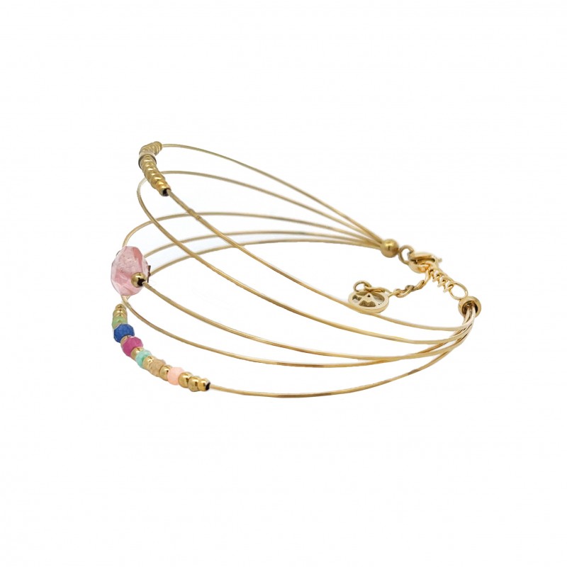 BRACCIALE SEMIRIGIDO CON CRISTALLO E PIETRA - PC23104E991