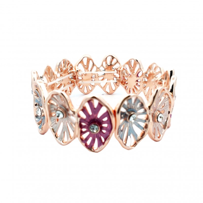 BRACCIALE ELASTICO SMALTATO CON CRISTALLO - SW2388E930