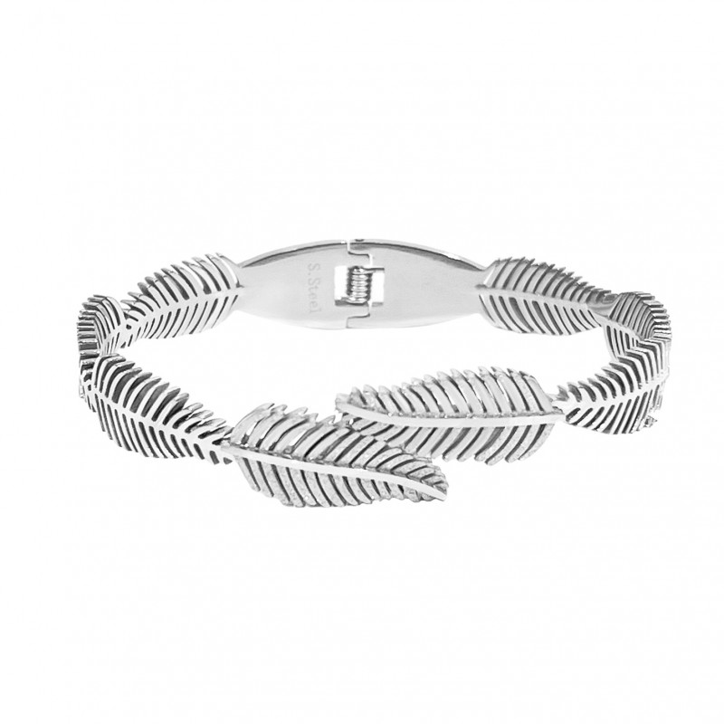 BRACCIALE RIGIDO A MOLLA CON FOGLIE - DH2288D312