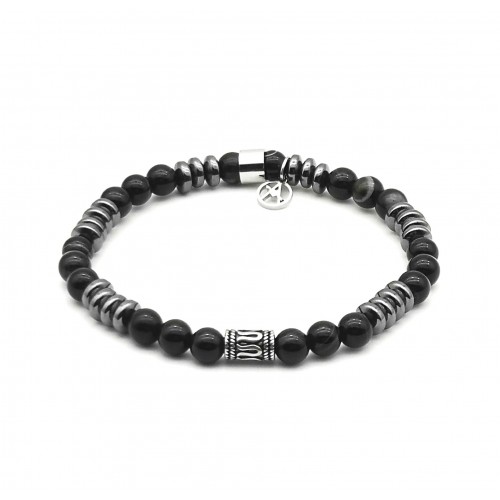 BRACCIALE UOMO CON PERLINE PIETRA - KM2131388A99