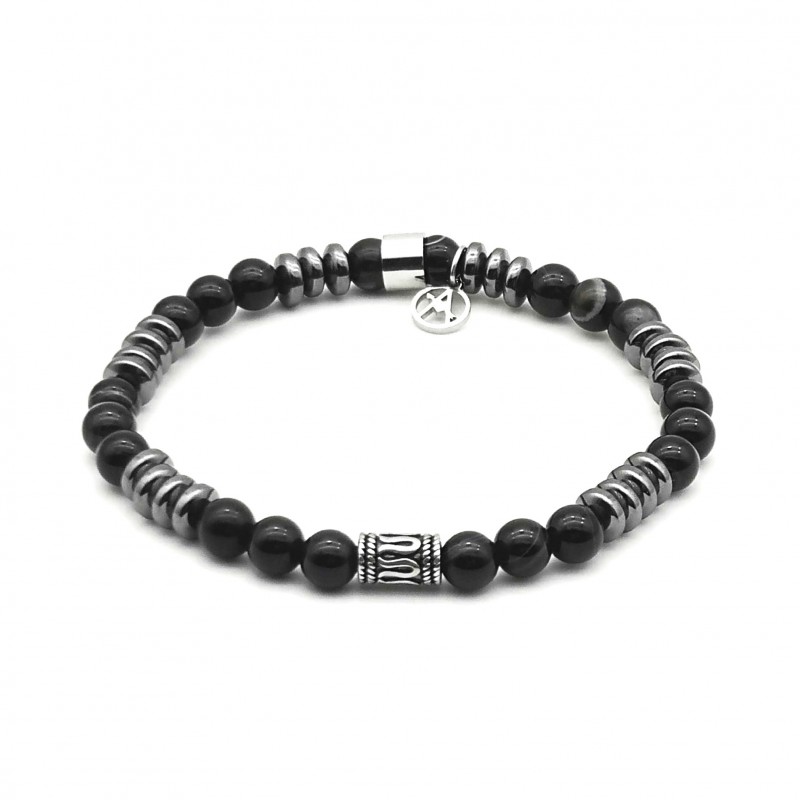 BRACCIALE UOMO CON PERLINE PIETRA - KM2131388A99