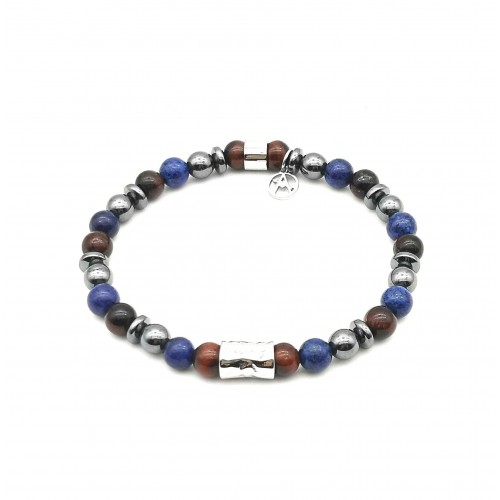 BRACCIALE UOMO CON PERLINE PIETRA - KM2131388B14