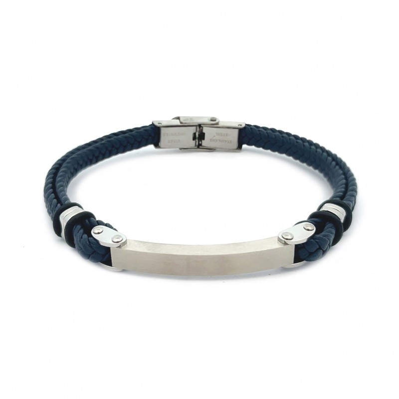 BRACCIALE UOMO IN PELLE INTRECCIATA - KM23110E623/624/625