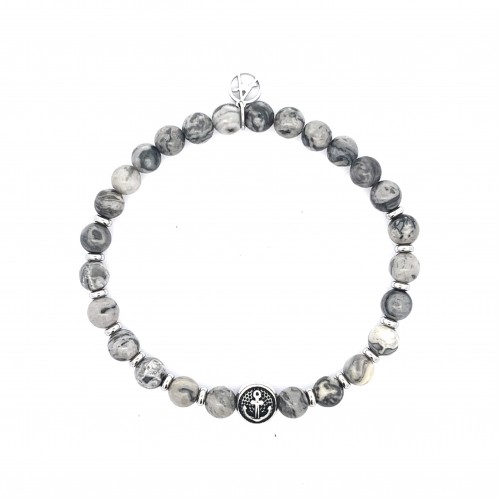 BRACCIALE UOMO CON PERLINE PIETRA - KM23952E147