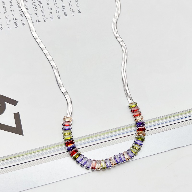 COLLANA SNAKE CON ZIRCONIA - AG2235104B97