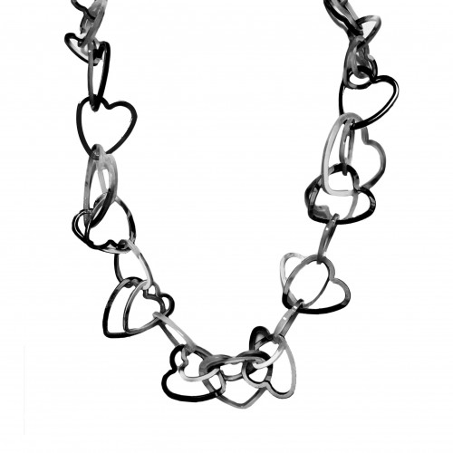 COLLANA LUNGA CON CATENA A CUORE IN RESINA - FT23156E777