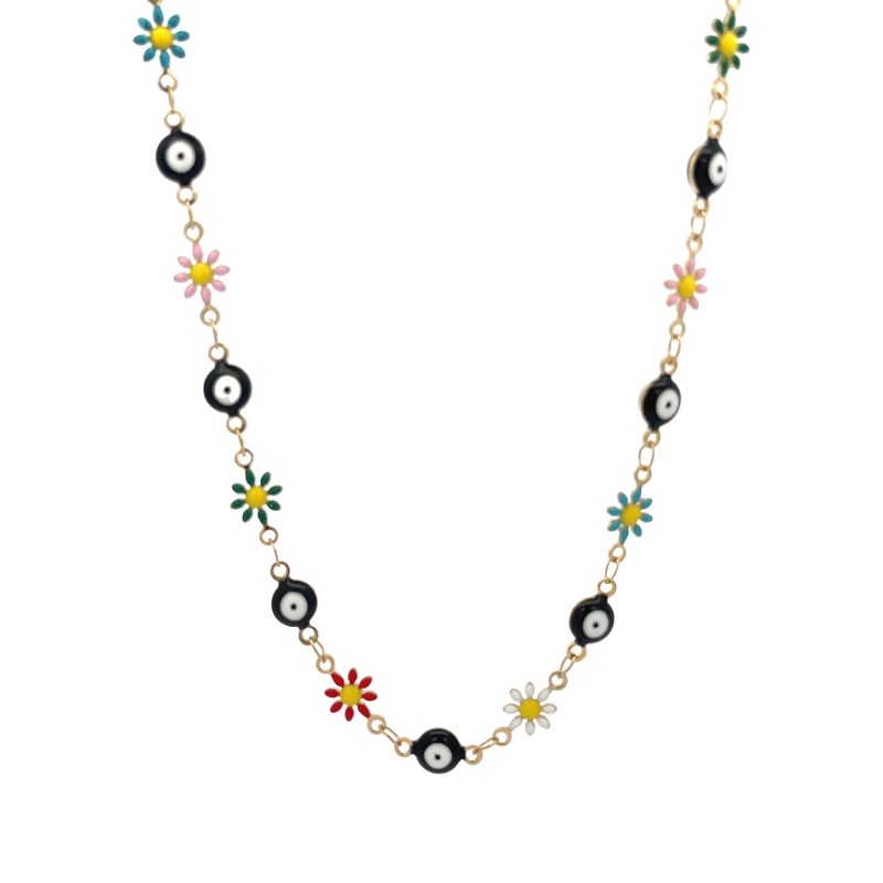 COLLANA CON MARGHERITE E OCCHI - JN23752F151