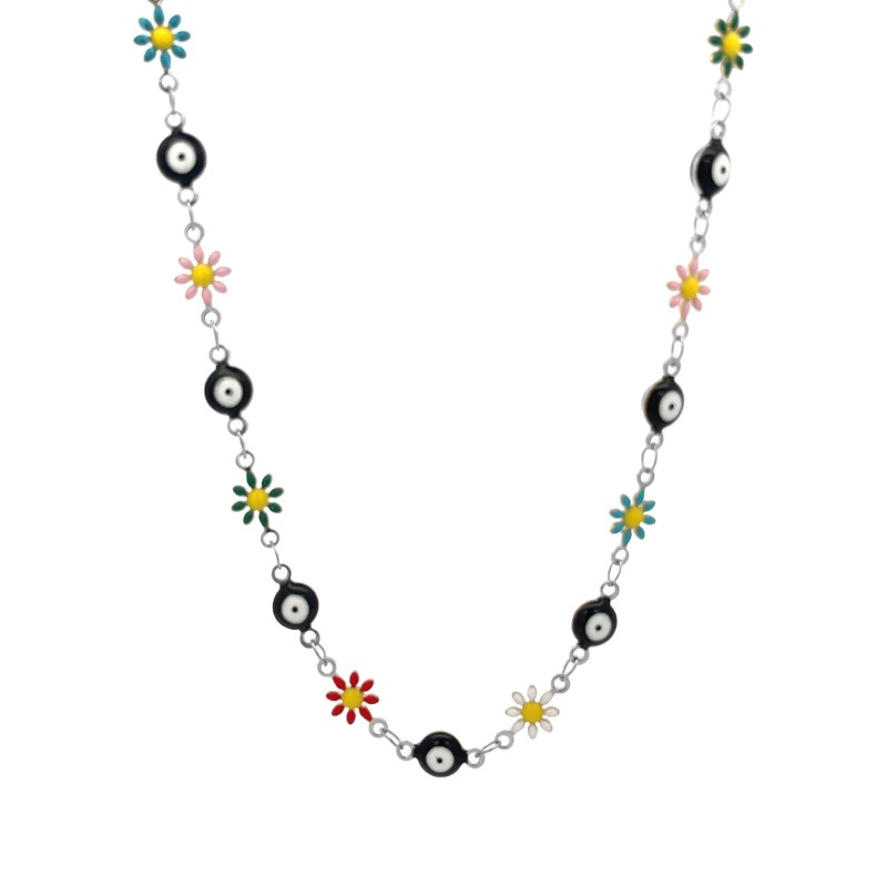 COLLANA CON MARGHERITE E OCCHI - JN23752F151