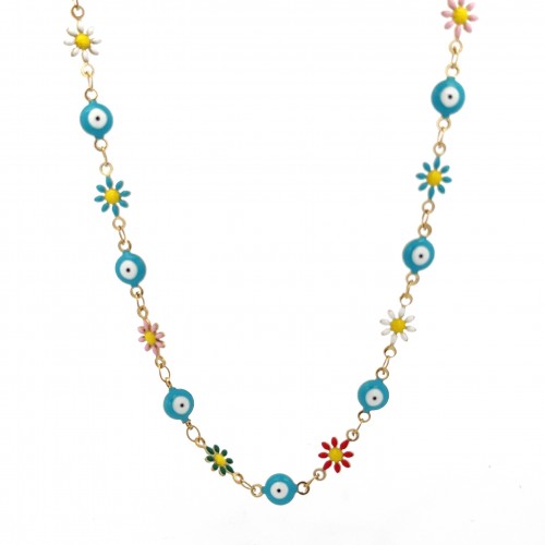 COLLANA CON MARGHERITE E OCCHI - JN23752F151