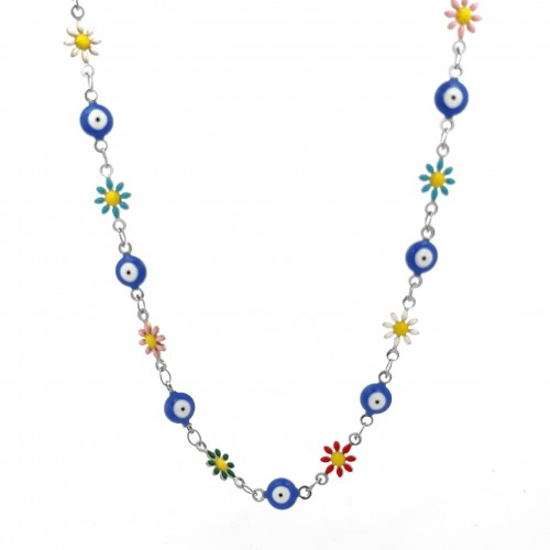 COLLANA CON MARGHERITE E OCCHI - JN23752F151