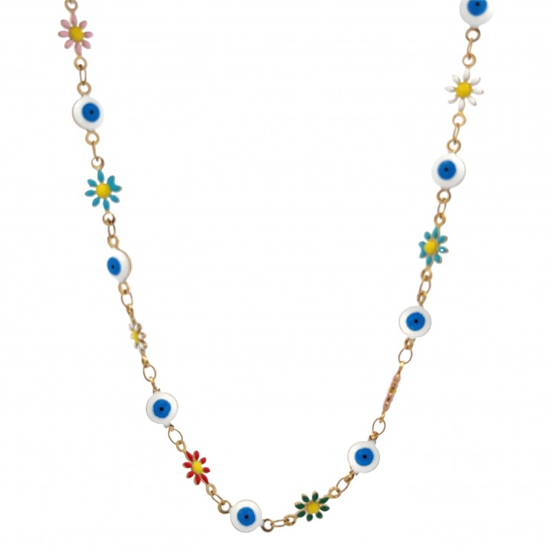 COLLANA CON MARGHERITE E OCCHI - JN23752F151