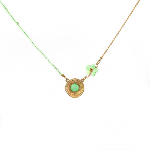 COLLANA CON FIORE E PIETRA - NK21124112E98