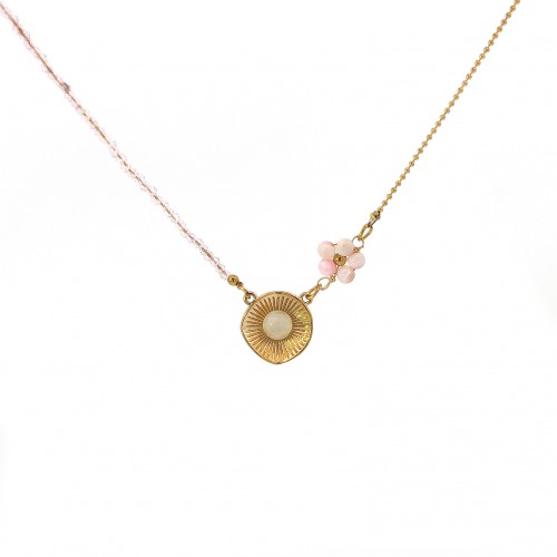 COLLANA CON FIORE E PIETRA - NK21124112E98