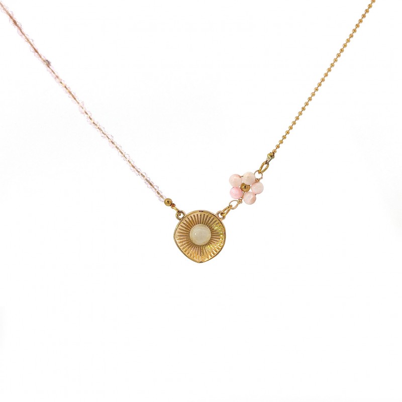 COLLANA CON FIORE E PIETRA - NK21124112E98