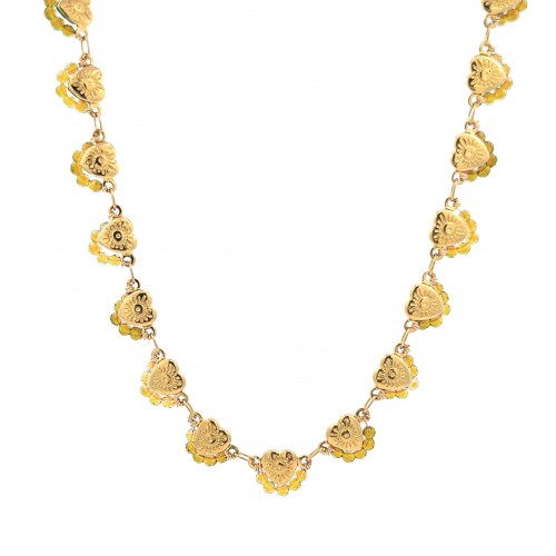 COLLANA GIROCOLLO CON CUORI E CRISTALLI - NK22134D132