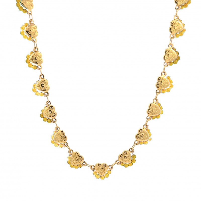 COLLANA GIROCOLLO CON CUORI E CRISTALLI - NK22134D132