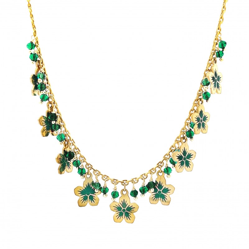 COLLANA CON CRISTALLI E FIORI - NK22134D138