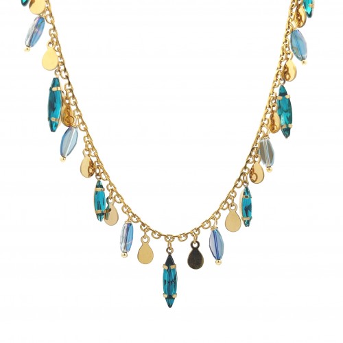 COLLANA CON CRISTALLI PENDENTI - NK22135D208