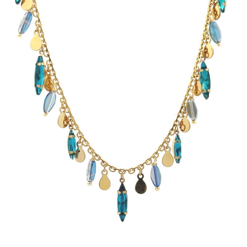 COLLANA CON CRISTALLI PENDENTI - NK22135D208