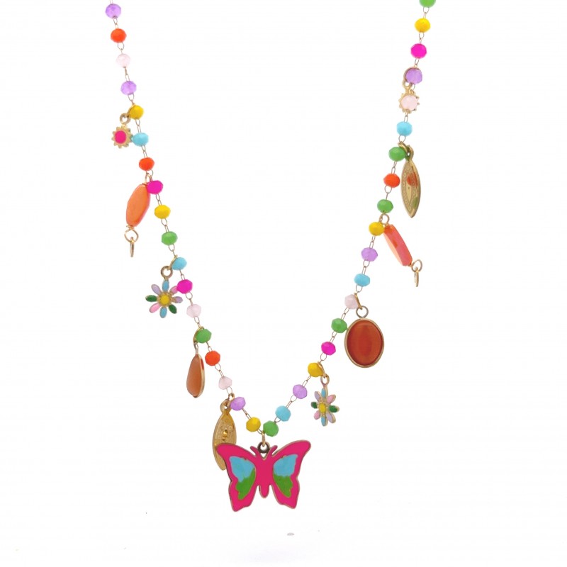 COLLANA CON PENDENTE A FARFALLA - NK22135D210