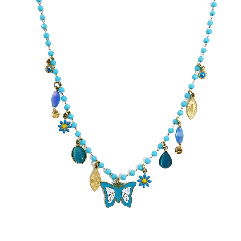 COLLANA CON PENDENTE A FARFALLA - NK22135D210