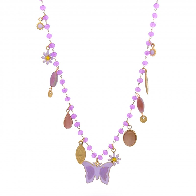 COLLANA CON PENDENTE A FARFALLA - NK22135D210