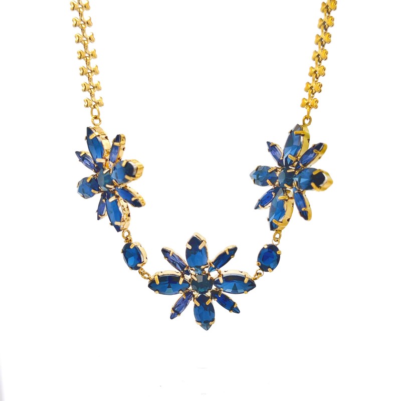 COLLANA CON FIORI DI CRISTALLI - NK22135D215