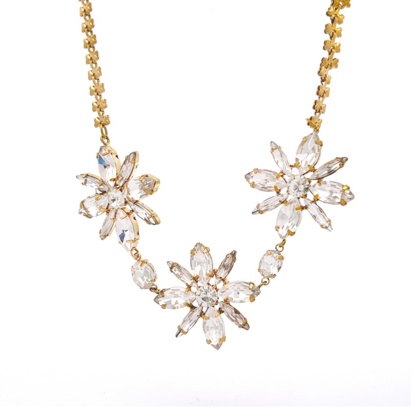 COLLANA CON FIORI DI CRISTALLI - NK22135D215