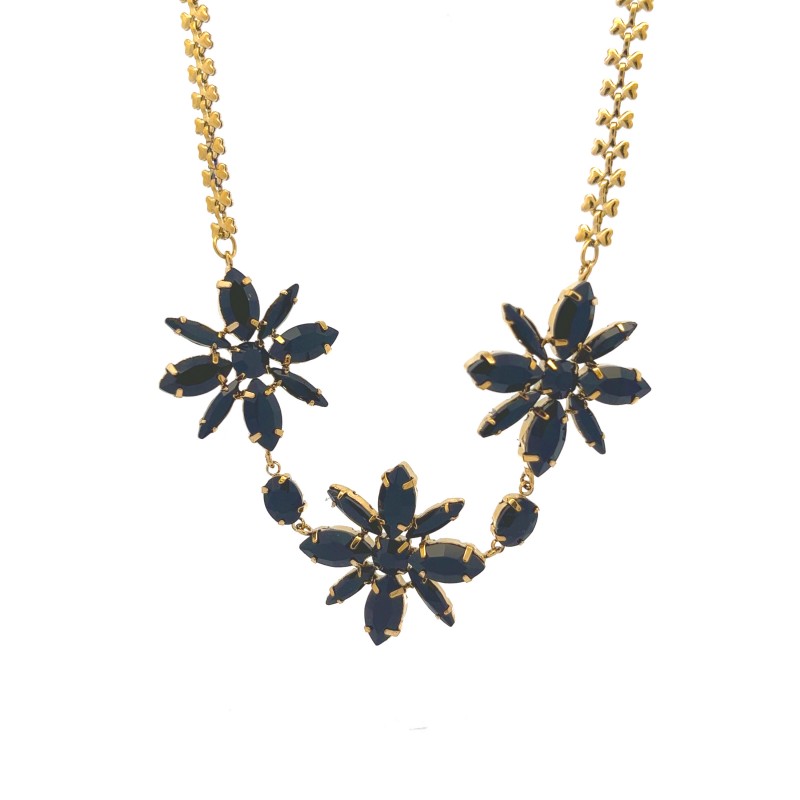 COLLANA CON FIORI DI CRISTALLI - NK22135D215