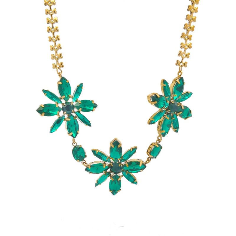 COLLANA CON FIORI DI CRISTALLI - NK22135D215