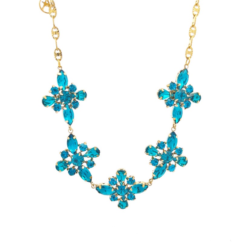 COLLANA CON FIORI DI CRISTALLO - NK22143D213