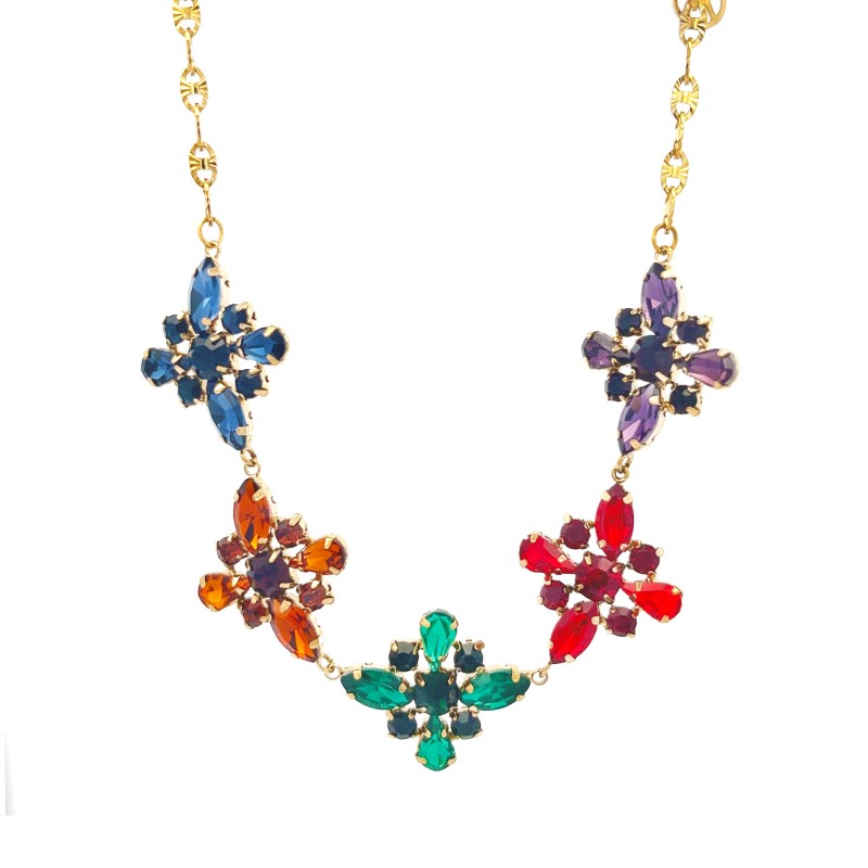 COLLANA CON FIORI DI CRISTALLO - NK22143D213