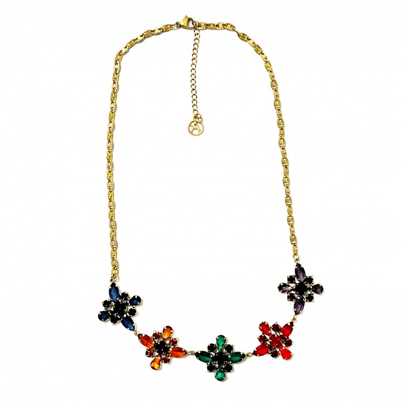 COLLANA CON FIORI DI CRISTALLO - NK22143D213