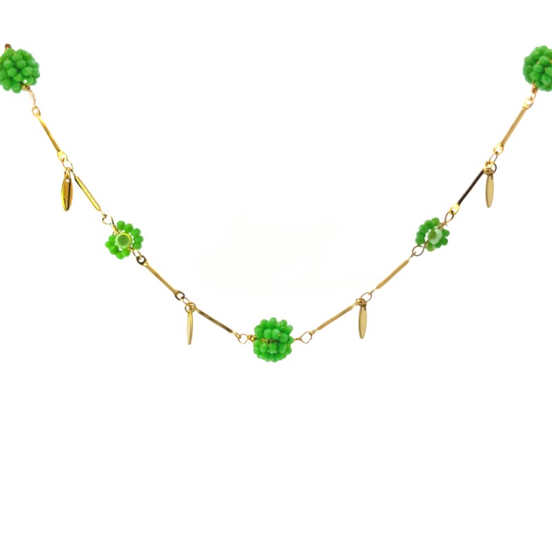 COLLANA CON FIORI E CRISTALLI - NK22221148A38
