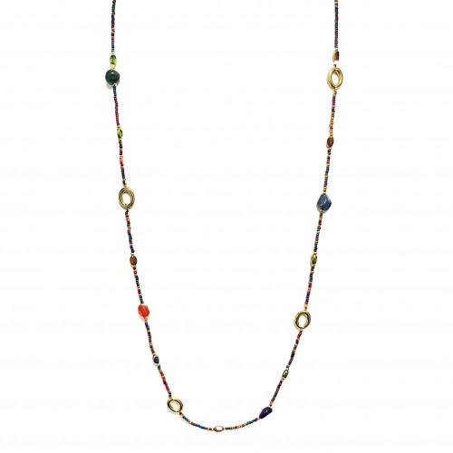 COLLANA LUNGA CON CRISTALLI E PIETRE - OL23140E719