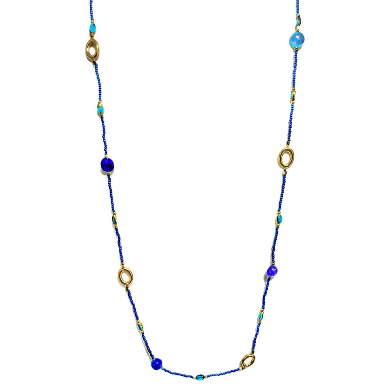 COLLANA LUNGA CON CRISTALLI E PIETRE - OL23140E719