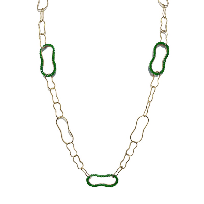 COLLANA LUNGA A CATENA CON CRISTALLI - OL23184E722